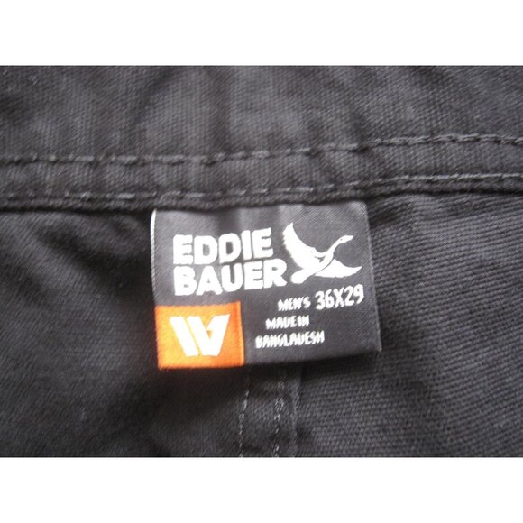 New Eddie Bauer Men Canvas Cotton Utility Black Pants Sz 36 x 29 (MP437) - Picture 2 of 12